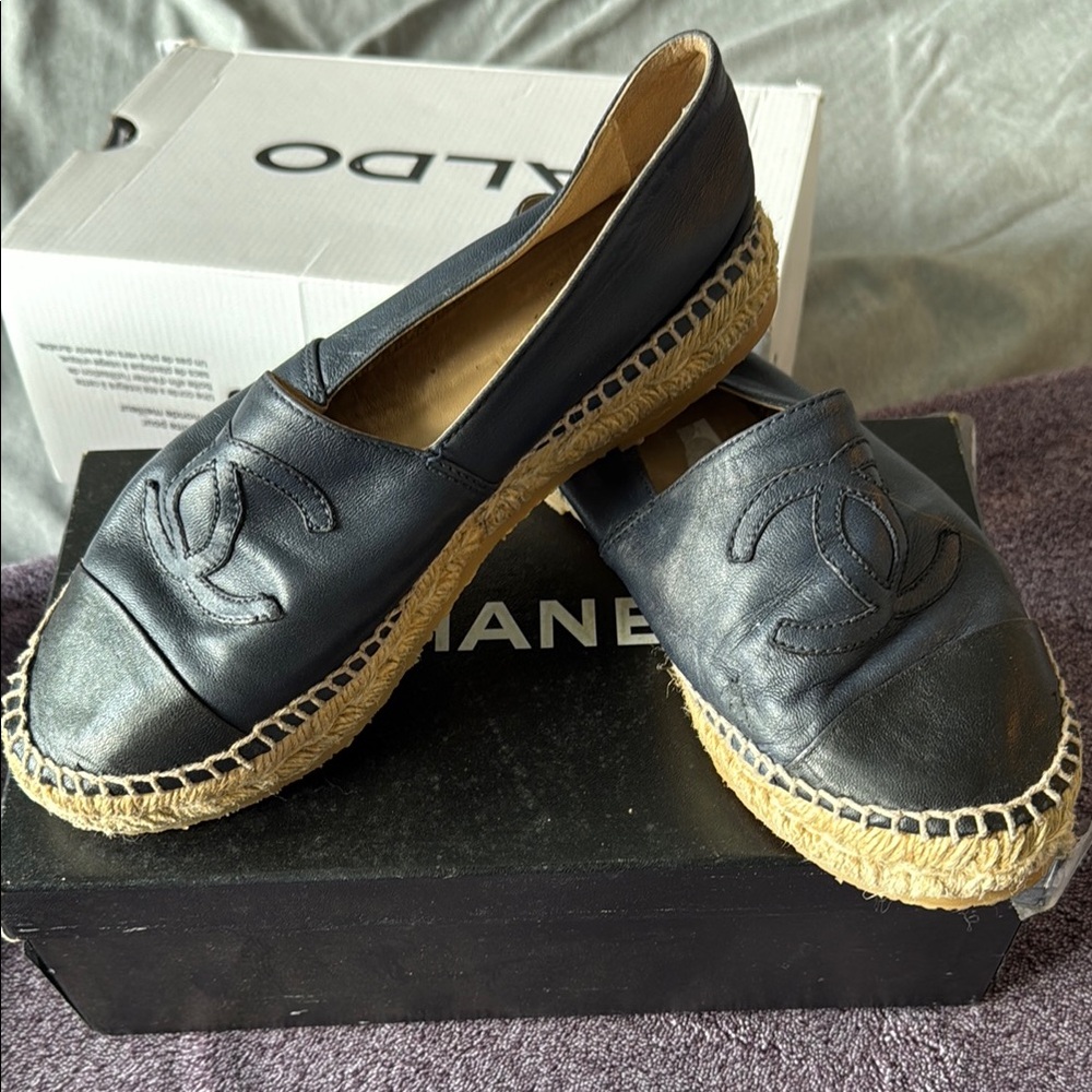 CHANEL Women's Navy Espadrilles